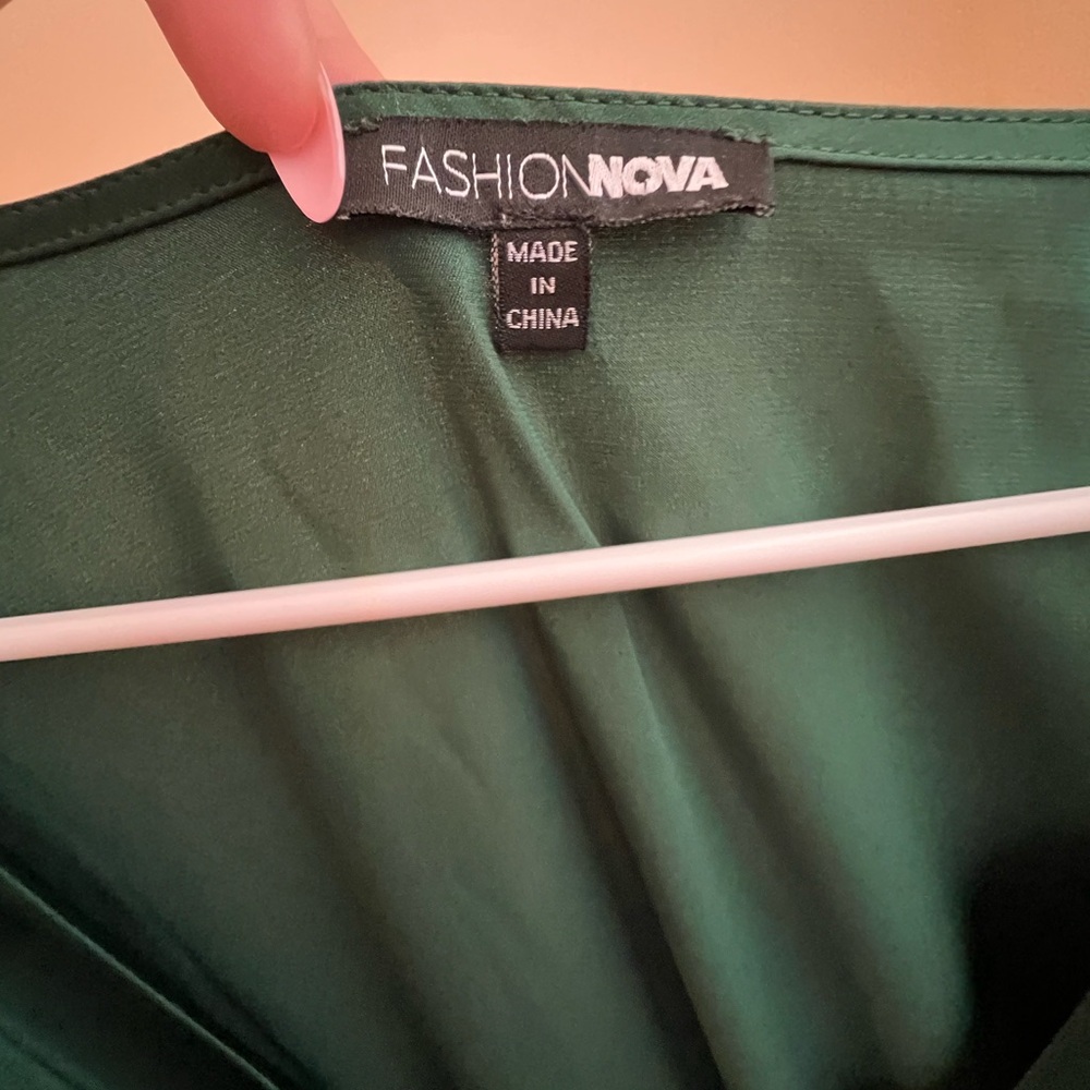 FN emerald green fancy formal dress